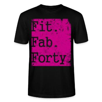 40. Geburtstag - Stanley/Stella Unisex Bio-T-Shirt CRAFTER - Schwarz - Vorne - Alina (178cm) & Michal (187cm)