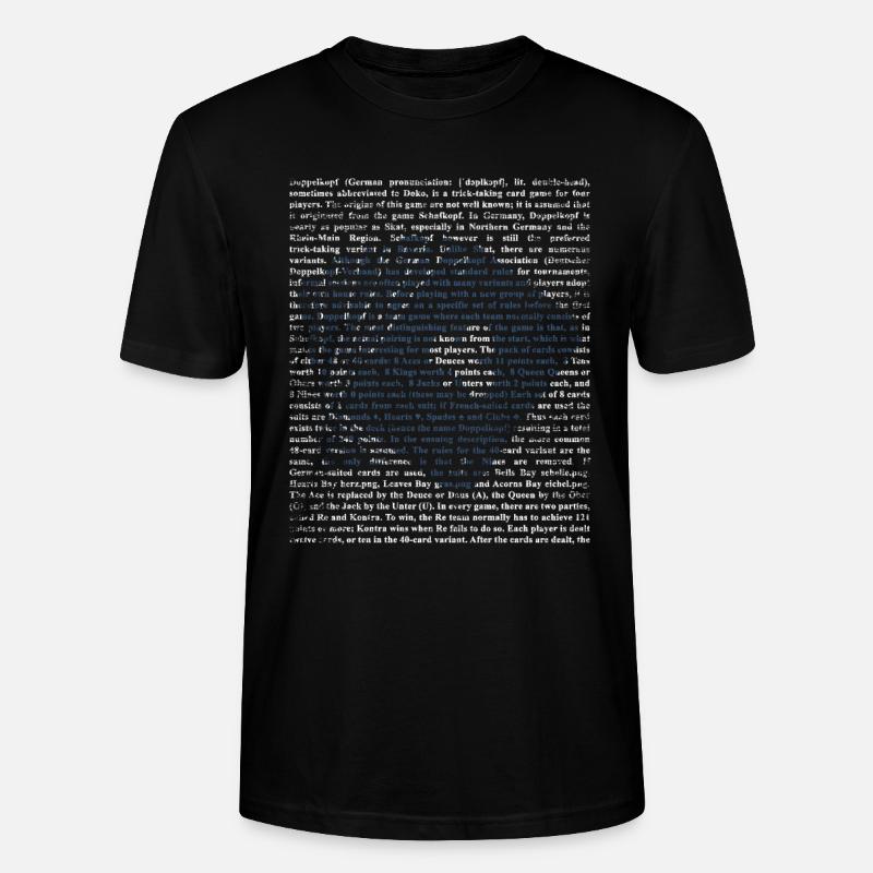 Doppelkopf Geschenk - Stanley/Stella Unisex Bio-T-Shirt CRAFTER - Schwarz
