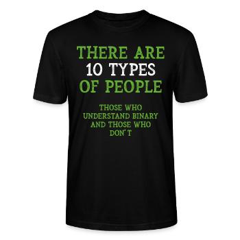 Binary Types - Stanley/Stella Unisex Bio-T-Shirt CRAFTER - Schwarz - Vorne - Alina (178cm) & Michal (187cm)