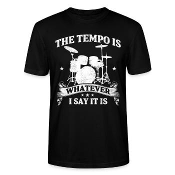 Schlagzeuger gibt das Tempo vor - Stanley/Stella Unisex Bio-T-Shirt CRAFTER - Schwarz - Vorne - Alina (178cm) & Michal (187cm)
