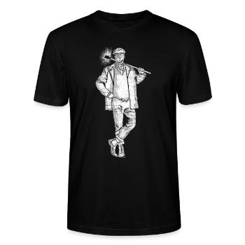 Schornsteinfeger - Stanley/Stella Unisex Bio-T-Shirt CRAFTER - Schwarz - Vorne - Alina (178cm) & Michal (187cm)