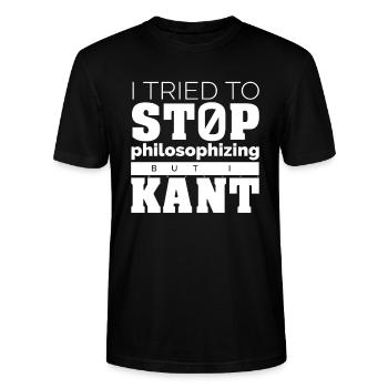 Chemise Kant Philosophie - T-shirt bio CRAFTER Stanley Stella Unisexe - noir - Devant - Alina (178cm) & Michal (187cm)