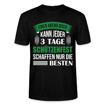 Schützenfest Schützenverein - Stanley/Stella Unisex Bio-T-Shirt CRAFTER - Schwarz - Vorne - Alina (178cm) & Michal (187cm)