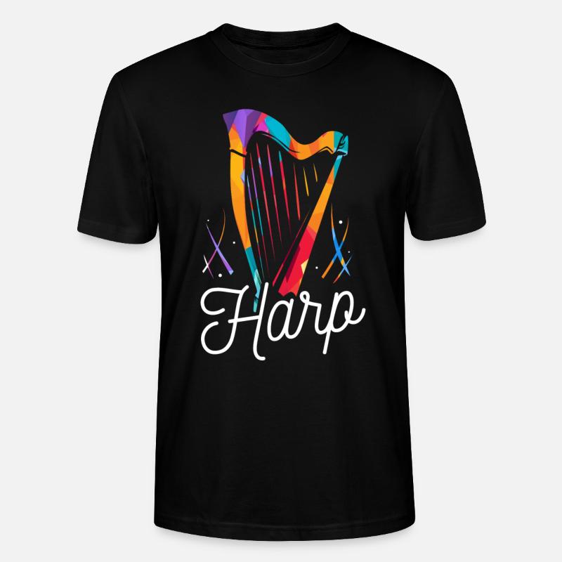 Harfe - Stanley/Stella Unisex Bio-T-Shirt CRAFTER - Schwarz