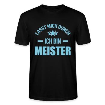 Meister Meisterbrief Meistertitel - Stanley/Stella Unisex Bio-T-Shirt CRAFTER - Schwarz - Vorne - Alina (178cm) & Michal (187cm)