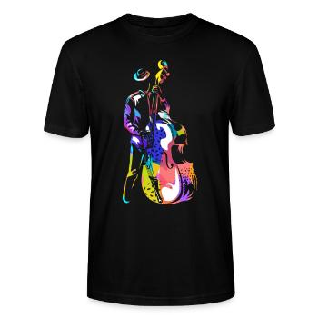 double bass - Stanley/Stella CRAFTER Unisex Organic T-Shirt - black - Front - Alina (178cm) & Michal (187cm)