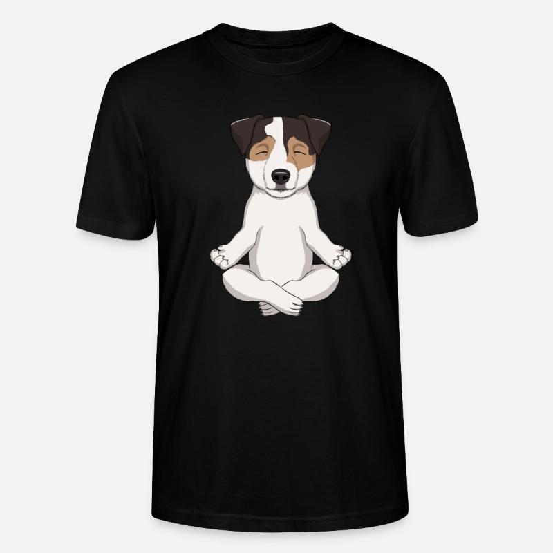 Le pasteur Russell Terrier médite - T-shirt bio CRAFTER Stanley Stella Unisexe - noir