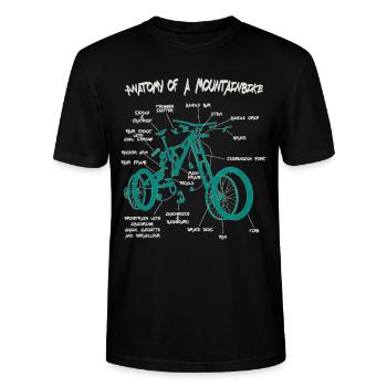 Anatomie eines Mountainbikes Downhill Fahrrad - Stanley/Stella Unisex Bio-T-Shirt CRAFTER - Schwarz - Vorne - Alina (178cm) & Michal (187cm)