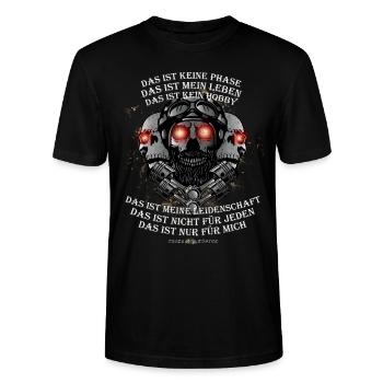 TRIKE / Meine Leidenschaft Trike fahren, SHIRT - Stanley/Stella Unisex Bio-T-Shirt CRAFTER - Schwarz - Vorne - Alina (178cm) & Michal (187cm)