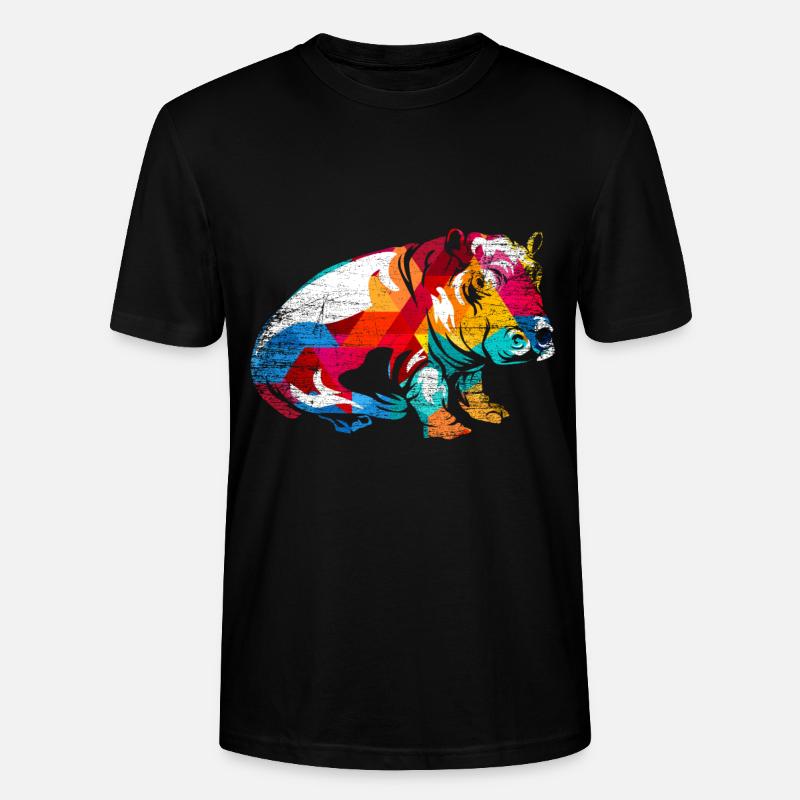 Nilpferd - Stanley/Stella Unisex Bio-T-Shirt CRAFTER - Schwarz
