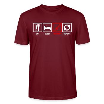 Trompeten - Stanley/Stella Unisex Bio-T-Shirt CRAFTER - Burgunderrot - Vorne - Alina (178cm) & Michal (187cm)