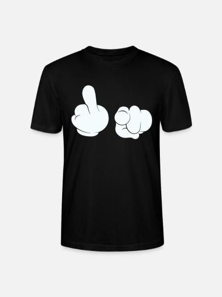 Fick dich Stinkefinger Mittelfinger - Stanley/Stella Unisex Bio-T-Shirt CRAFTER - Schwarz