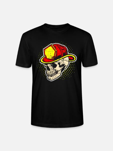 Firefighter skull skull - Stanley/Stella CRAFTER Unisex Organic T-Shirt - black
