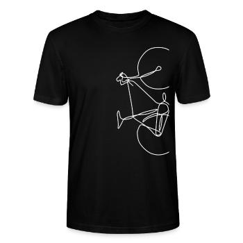 Fahrrad Radfahrer Geschenk - Stanley/Stella Unisex Bio-T-Shirt CRAFTER - Schwarz - Vorne - Alina (178cm) & Michal (187cm)