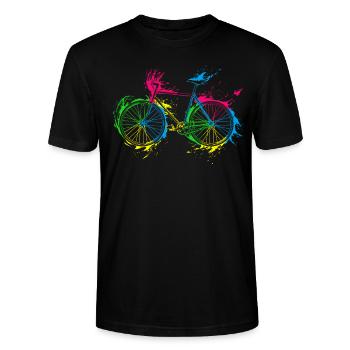 Fahrrad Radfahrer Geschenk - Stanley/Stella Unisex Bio-T-Shirt CRAFTER - Schwarz - Vorne - Alina (178cm) & Michal (187cm)