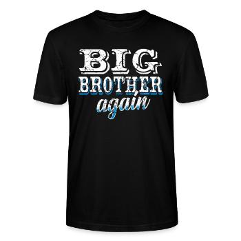 Big Brother - Stanley/Stella CRAFTER Unisex Organic T-Shirt - black - Front - Alina (178cm) & Michal (187cm)