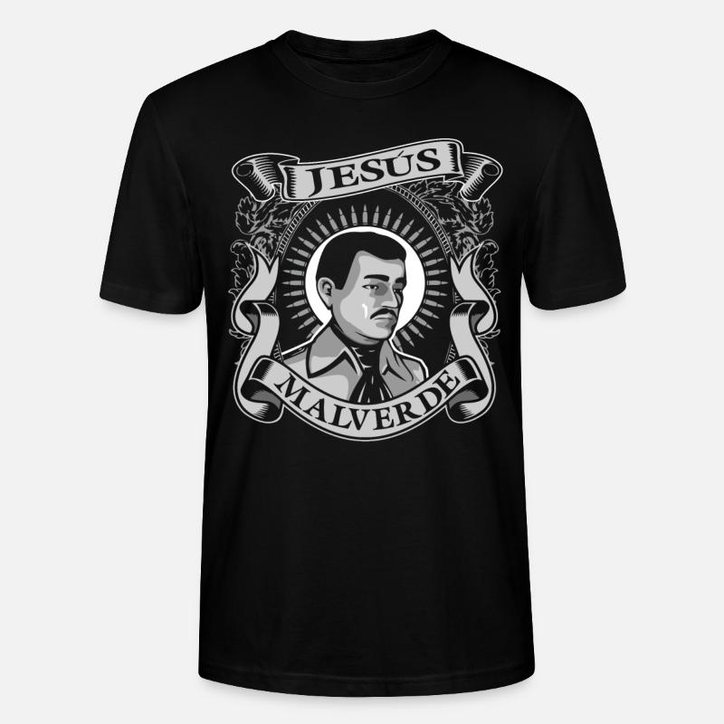 Jesus Malverde Tshirt Mexico Volksheld - Stanley/Stella Unisex Bio-T-Shirt CRAFTER - Schwarz