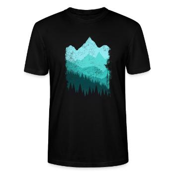 Wandern für Naturliebhaber Wälder und Berge Modern - Stanley/Stella Unisex Bio-T-Shirt CRAFTER - Schwarz - Vorne - Alina (178cm) & Michal (187cm)