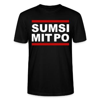 SUMSI MIT PO - Stanley/Stella Unisex Bio-T-Shirt CRAFTER - Schwarz - Vorne - Alina (178cm) & Michal (187cm)