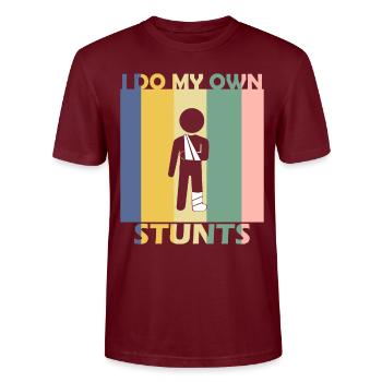 Gebrochener Arm Knochen Genesung Verletzung - Stanley/Stella Unisex Bio-T-Shirt CRAFTER - Burgunderrot - Vorne - Alina (178cm) & Michal (187cm)