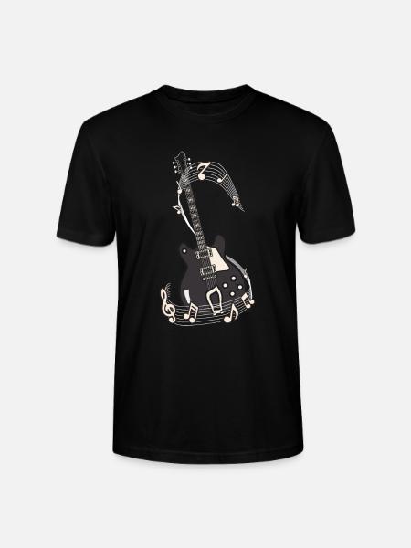 E guitare Notes musicales - T-shirt bio CRAFTER Stanley Stella Unisexe - noir