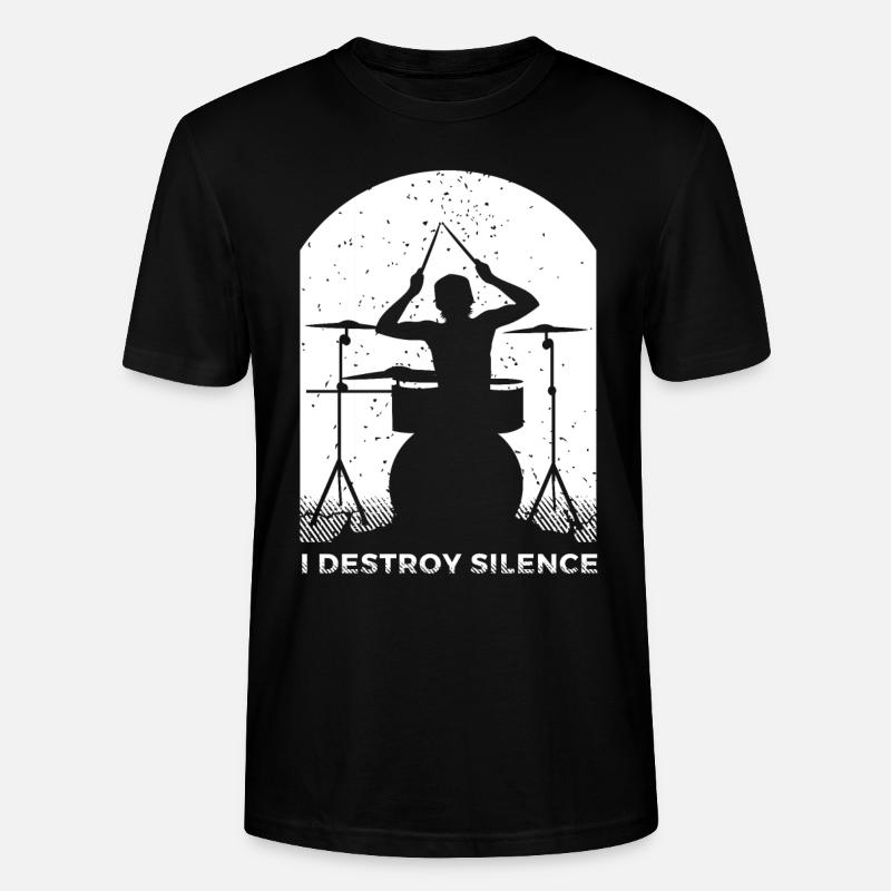 Drums Gift Drummer Percussion - Stanley/Stella CRAFTER Unisex Organic T-Shirt - black