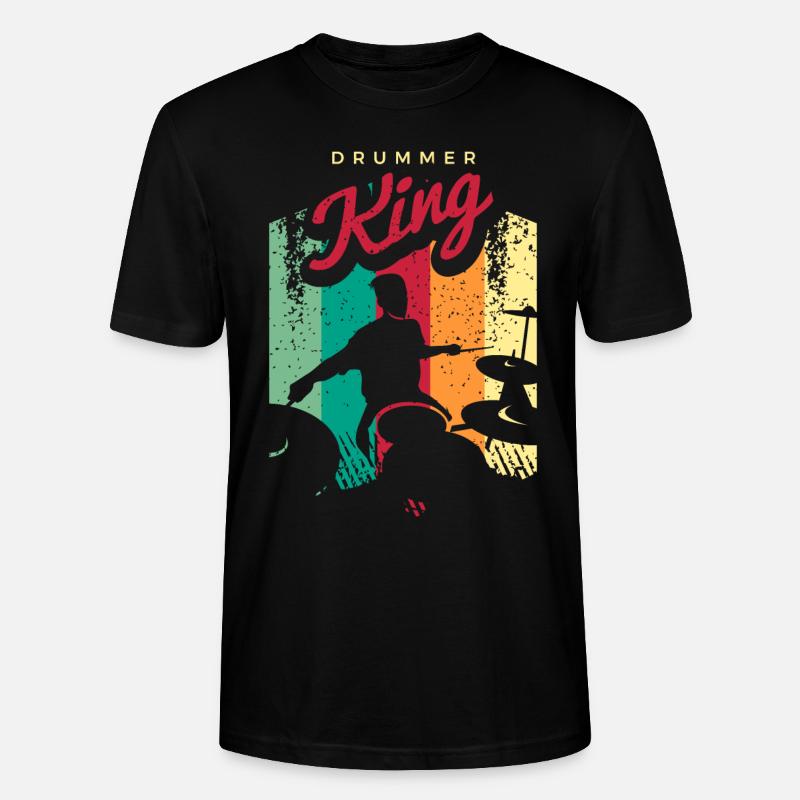 Drums Gift Drummer Percussion - Stanley/Stella CRAFTER Unisex Organic T-Shirt - black
