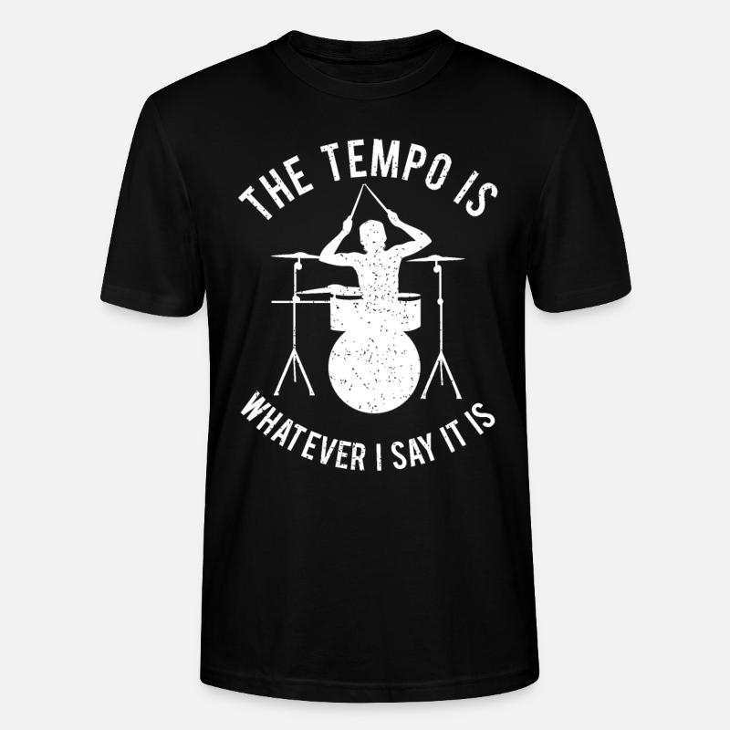 Drums Gift Drummer Percussion - Stanley/Stella CRAFTER Unisex Organic T-Shirt - black
