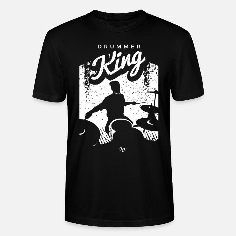 Drums Gift Drummer Percussion - Stanley/Stella CRAFTER Unisex Organic T-Shirt - black