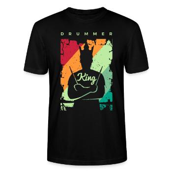 Batterie Percussion Percussion - T-shirt bio CRAFTER Stanley Stella Unisexe - noir - Devant - Alina (178cm) & Michal (187cm)