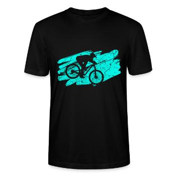 Fahrrad Radfahren Radfahrer Radsport - Stanley/Stella Unisex Bio-T-Shirt CRAFTER - Schwarz - Vorne - Alina (178cm) & Michal (187cm)