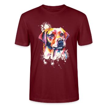 Razza di cani Labrador - Maglietta unisex ecologica CRAFTER di Stanley/Stella - rosso borgogna - Fronte - Alina (178cm) & Michal (187cm)