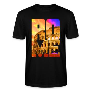 Rom Kolosseum - Stanley/Stella Unisex Bio-T-Shirt CRAFTER - Schwarz - Vorne - Alina (178cm) & Michal (187cm)