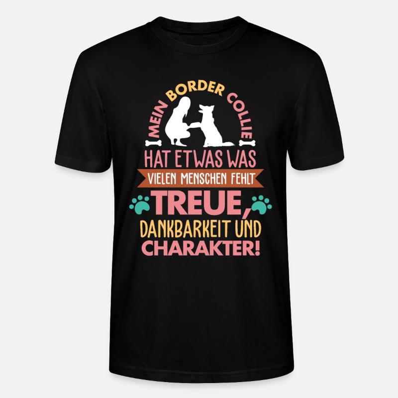 Border Collie Spruch - Stanley/Stella Unisex Bio-T-Shirt CRAFTER - Schwarz