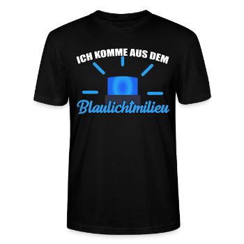 Feuerwehr Polizei lustiges Geschenk - Stanley/Stella Unisex Bio-T-Shirt CRAFTER - Schwarz - Vorne - Alina (178cm) & Michal (187cm)