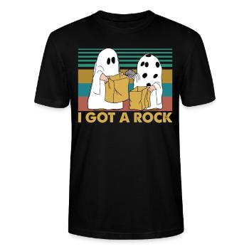 I Got A Rock Funny Vintage Halloween - Stanley Stella CRAFTER unisex økologisk-T-shirt - sort - Foran - Alina (178cm) & Michal (187cm)