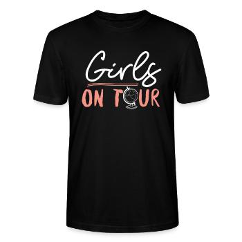 Girls on Tour - T-shirt bio CRAFTER Stanley Stella Unisexe - noir - Devant - Alina (178cm) & Michal (187cm)