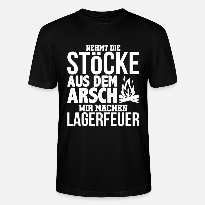 Lagerfeuer - Stanley/Stella Unisex Bio-T-Shirt CRAFTER - Schwarz