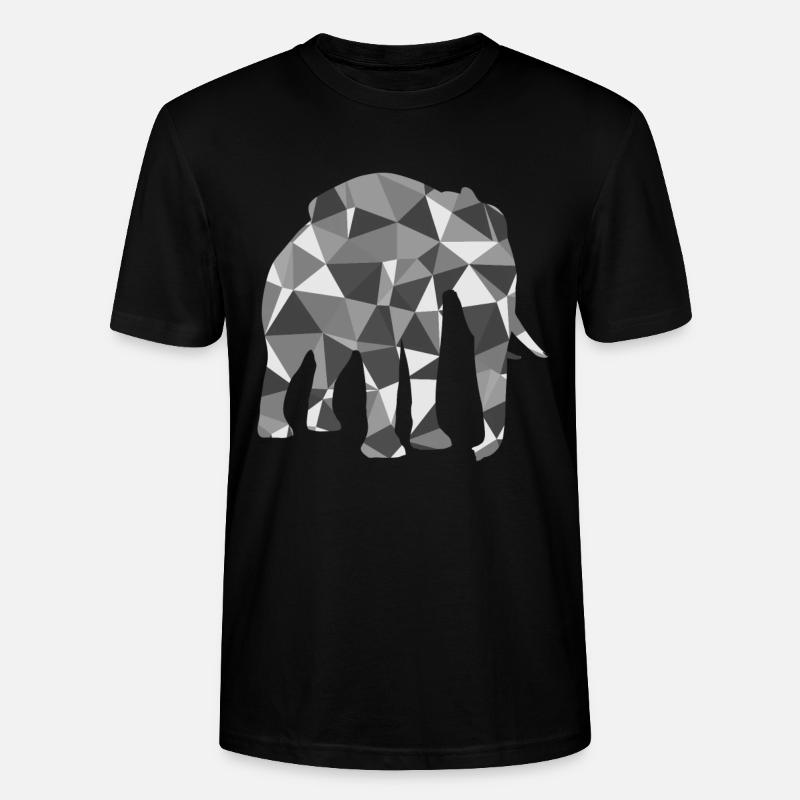 Polygon Elefant - Stanley/Stella Unisex Bio-T-Shirt CRAFTER - Schwarz