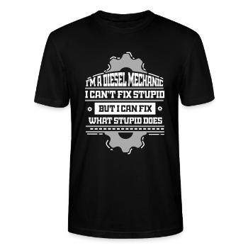 Diesel KFZ Mechaniker Mechatroniker Schrauber - Stanley/Stella Unisex Bio-T-Shirt CRAFTER - Schwarz - Vorne - Alina (178cm) & Michal (187cm)