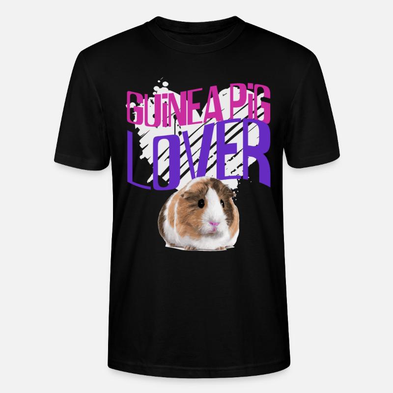 Cadeau animal cochon d'Inde - T-shirt bio CRAFTER Stanley Stella Unisexe - noir