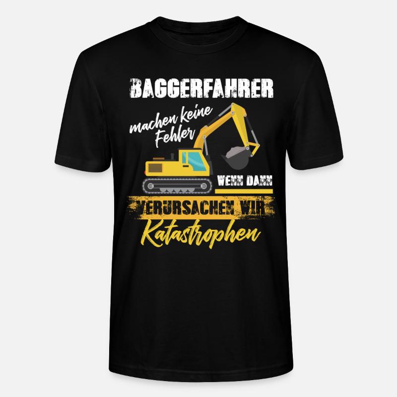 Bagger Graben - Stanley/Stella Unisex Bio-T-Shirt CRAFTER - Schwarz