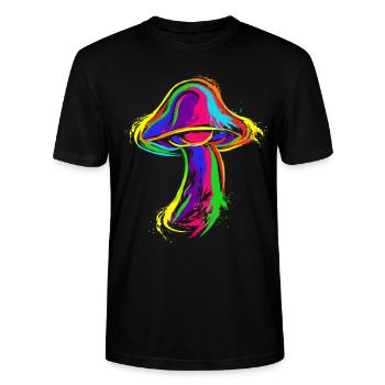 Goa Psytrance Zauberpilz Geschenk für Goa Trancer - Stanley/Stella Unisex Bio-T-Shirt CRAFTER - Schwarz - Vorne - Alina (178cm) & Michal (187cm)