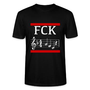 FCK AFD - Stanley/Stella Unisex Bio-T-Shirt CRAFTER - Schwarz - Vorne - Alina (178cm) & Michal (187cm)