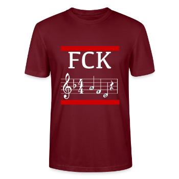 FCK AFD - Stanley/Stella Unisex Bio-T-Shirt CRAFTER - Burgunderrot - Vorne - Alina (178cm) & Michal (187cm)