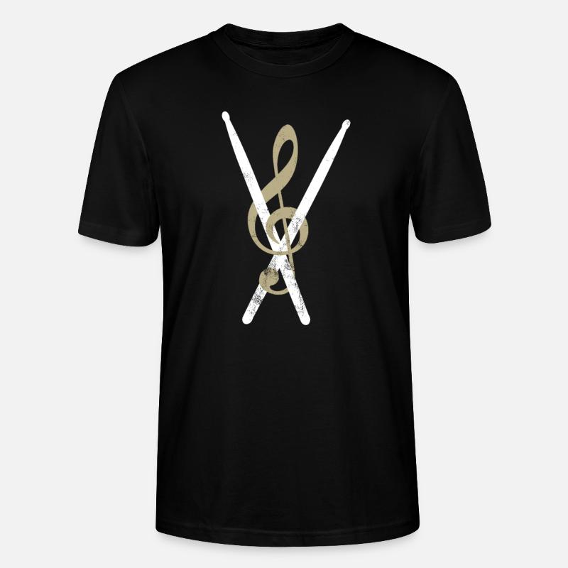 Drum Drumsticks Clef - T-shirt bio CRAFTER Stanley Stella Unisexe - noir
