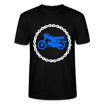 Simson S51 Moped Geschenk Shirt - Stanley/Stella Unisex Bio-T-Shirt CRAFTER - Schwarz - Vorne - Alina (178cm) & Michal (187cm)