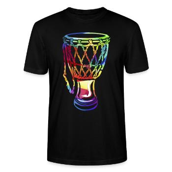 Djembe Trommel - Stanley/Stella Unisex Bio-T-Shirt CRAFTER - Schwarz - Vorne - Alina (178cm) & Michal (187cm)