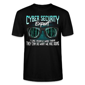 Cyber Security Hacker Hacken IT Sicherheit Lustig - Stanley/Stella Unisex Bio-T-Shirt CRAFTER - Schwarz - Vorne - Alina (178cm) & Michal (187cm)