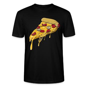 Pizza - Stanley/Stella Unisex Bio-T-Shirt CRAFTER - Schwarz - Vorne - Alina (178cm) & Michal (187cm)